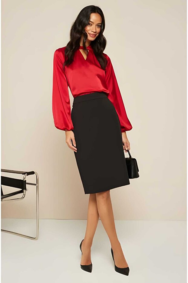 King Size Office Stylish Scuba Fabric Pencil Skirt