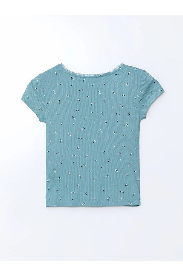 LCW DREAM  U Yaka Çiçekli Kadın Şortlu Pijama Takım - 4
