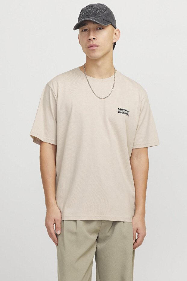 JORVESTERBRO BACK TEE SS كريمي برقبة دائرية