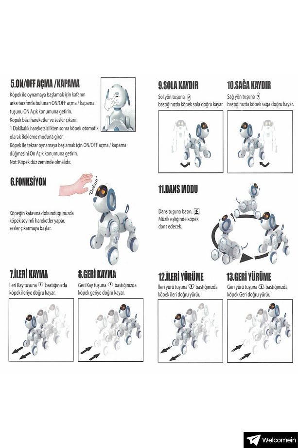 Oyuncak 30 Fonksiyonlu Uzaktan Kumandalı Şarjlı Sesli Işıklı Dokunma Algılama&Programlama Robot Kedi - 7