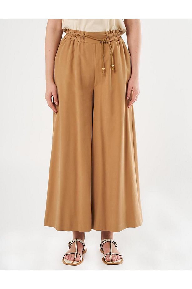 Geniş Paça Rayon Pantolon Tütün - 7
