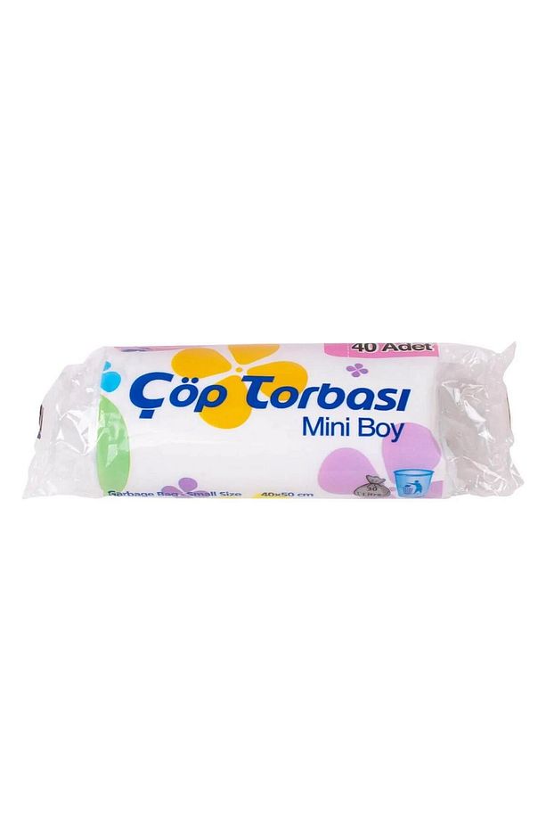 Beyaz Mini Küçük Boy 40x50 Cm. 30 Litre Çöp Torbası Çöp Poşeti - 40 Adetlik 1 Rulo - 1
