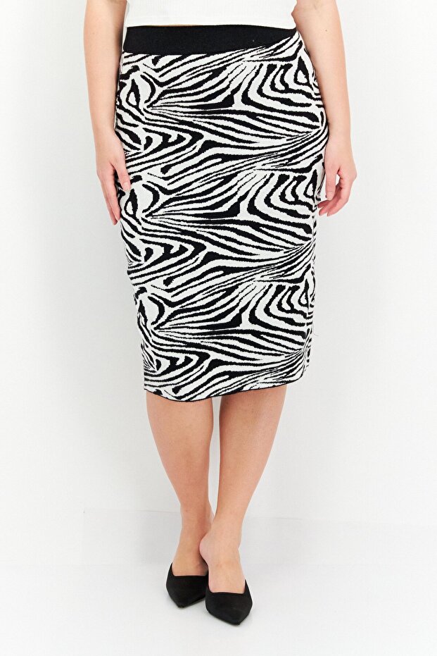 Women Animal Print Midi Skirt, Multicolor