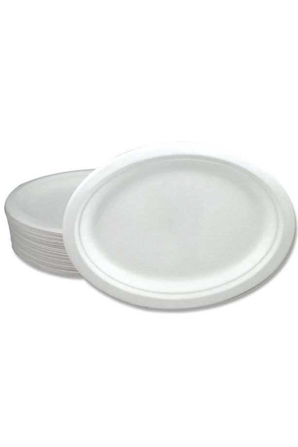 Nature Ekolojik Karton Kağıt Tek Kullanımlık Oval Tabak - 20x26 Cm. - 50 Adetlik 1 Paket - 2