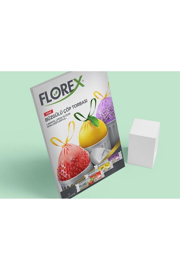60 Litre Büzgülü Çilek Kokulu Çöp Torbası Poşeti / 65 X 70 Cm. - 10x10 Rulo / Paket - 6