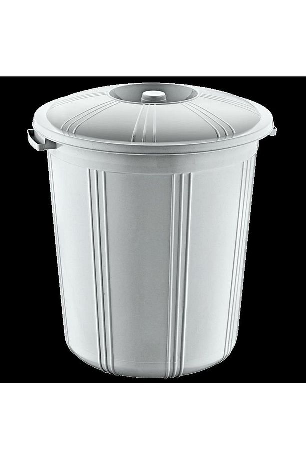 Plastik Fıçı Tip Kapaklı Yuvarlak Klasik Çöp Kovası Kutusu Konteyneri - 45-51-45 Cm. - 70 Litre - 1