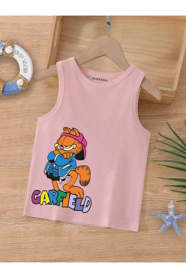 Cartoon Character Printed Sleeveless Children's T-Shirt