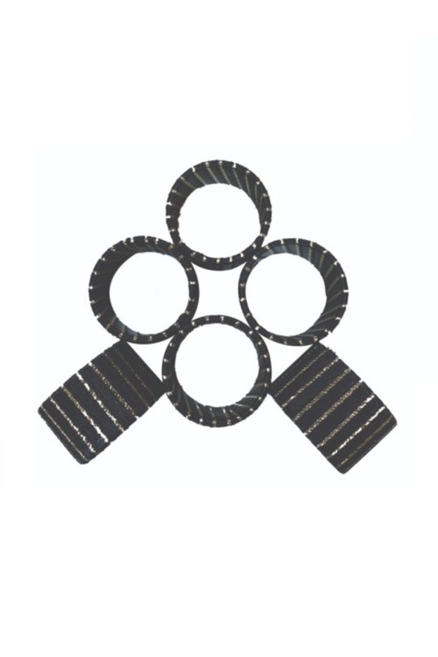 Custom Made 6-Piece Black Gold Glitter Napkin Ring Table Decoration Napkin Ring Black Ring