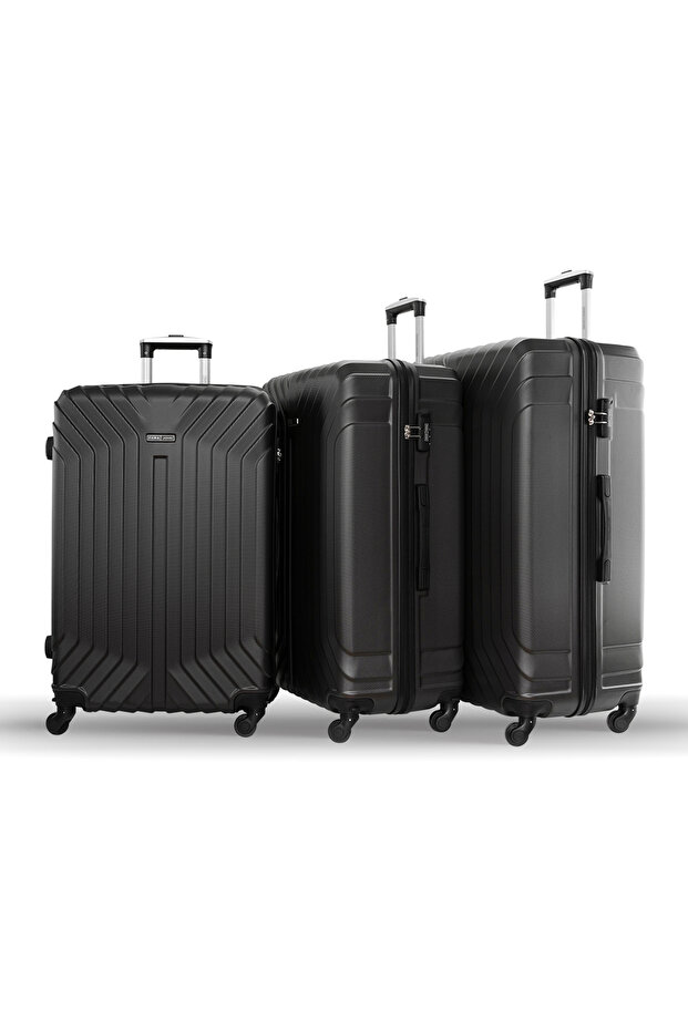 Travel Luggage 3 Pcs Lightweight Trolley Set -ABS -DARK GREY