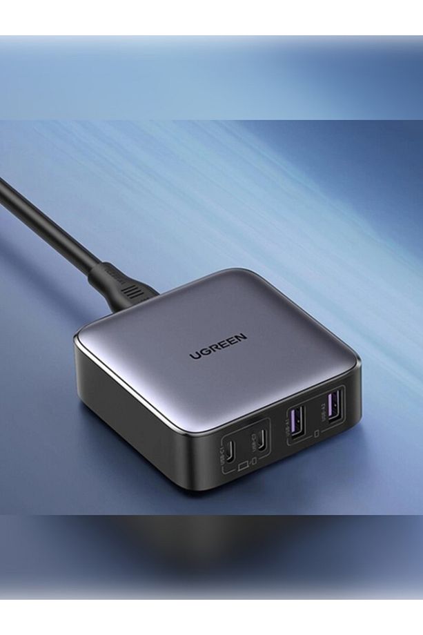 Nexode 65W GaN 2 Masaüstü 4 Portlu Hızlı Şarj Cihazı İstasyonu 2xUSB-A, 2xUSB-C, Gri - 90747 - 2