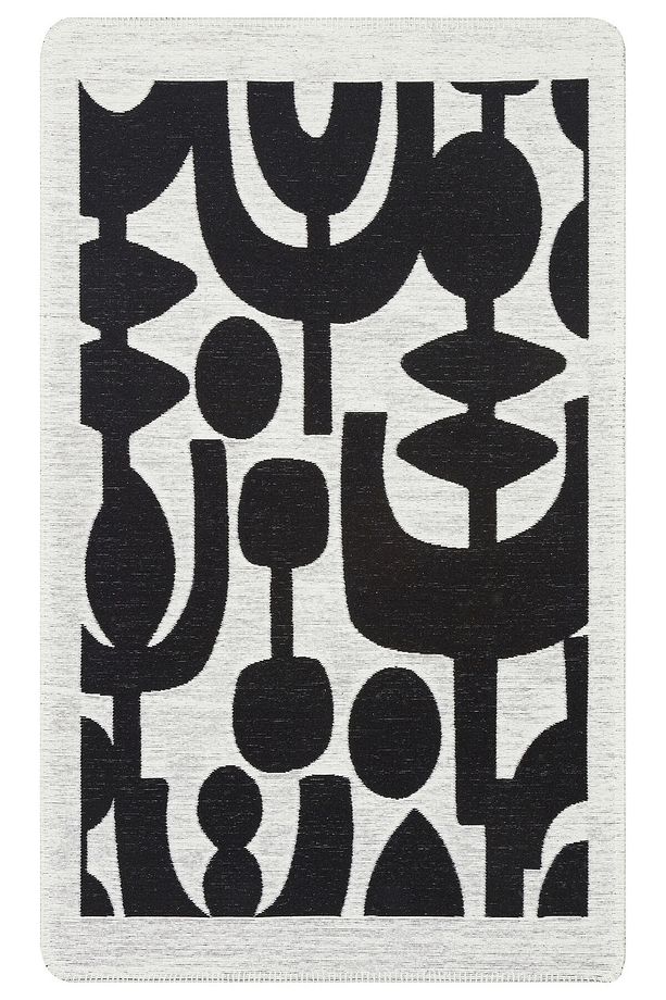 Malzeme: Geri Dönüştürülmüş Pamuk | Açıklama: Yıkanabilir Kaymaz Tabanlı Modern Pamuk Kilim | Kenar - 1