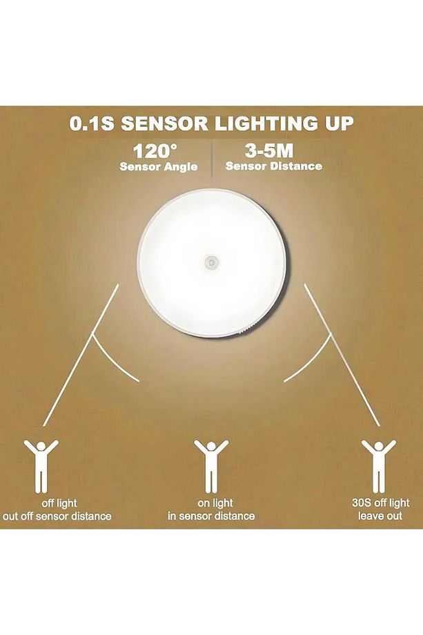 4 Adet Şarjlı Hareket Sensörlü 8 Led Banyo Dolap Merdiven Lamba Yapışkanlı Manyetik Gün Işığı Aplik - 5