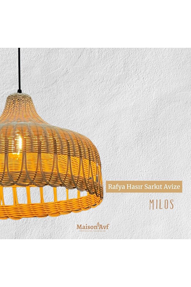 Milos Rattan Bambu Sarkıt Avize - 6