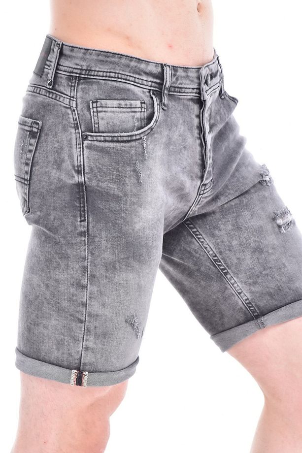 Erkek Kot Şort Slim Fit Jean Şort - C342 - 6