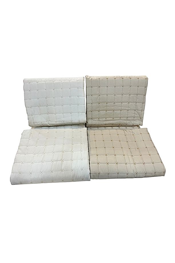 Yıldız Kapitoneli Tek Kişilik Yatak Örtüsü Takımı - Ekru - - 3