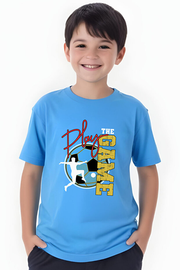 Play Game Printed Boys' Short Sleeve Round Neck T-Shirt
