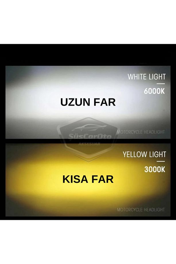Tofaş Şahin Doğan Kartal 131 Uyumlu Mercekli Far Ampulü Led Xenon Çift Renk Sarı-Beyaz Far Şimşek Et - 7