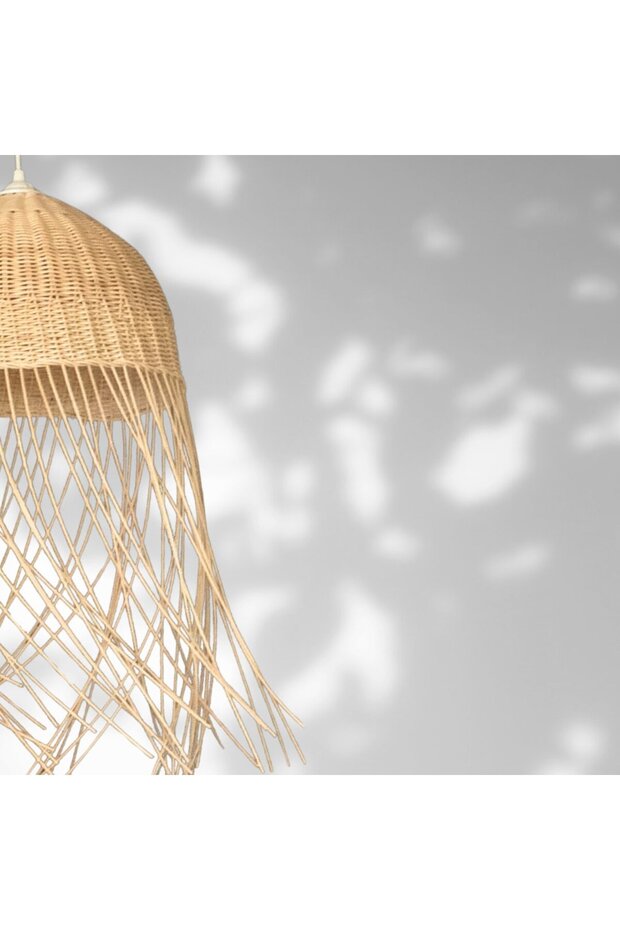 Kos Rattan Bambu Saçaklı Avize - 4