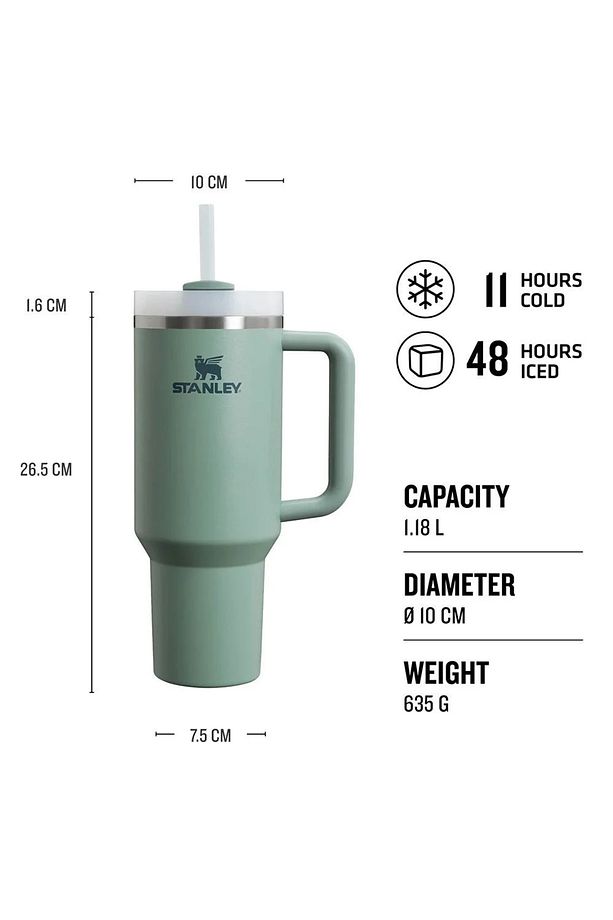 Quencher 1.18L Pipetli Unisex Yeşil Termos - 2