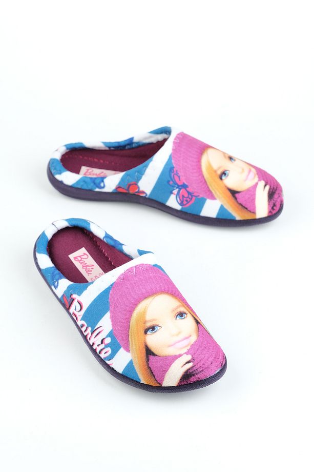 Üretim Barbie Lisanslı Kışlık Kız Çocuk Ev Terlik - 1