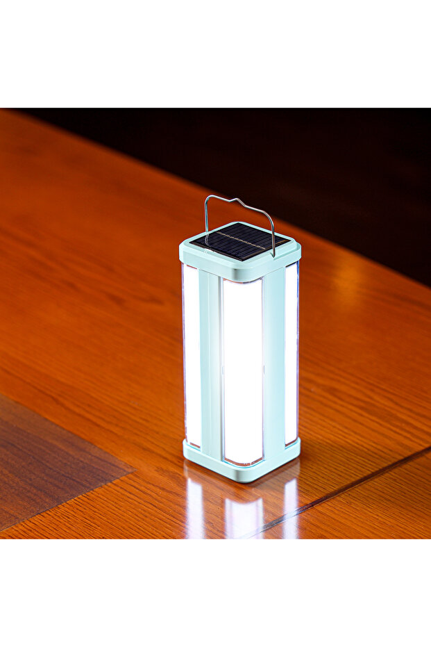 فانوس LED قابل لإعادة الشحن - OME2828 | مع لوحة شمسية - 1