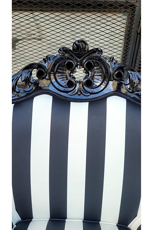 3A MOBİLYA BLACK & WHİTE OYMALI BERJER - 2