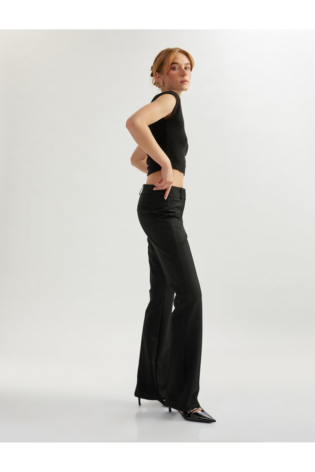 Standard Waist Spanish Leg Fabric Trousers