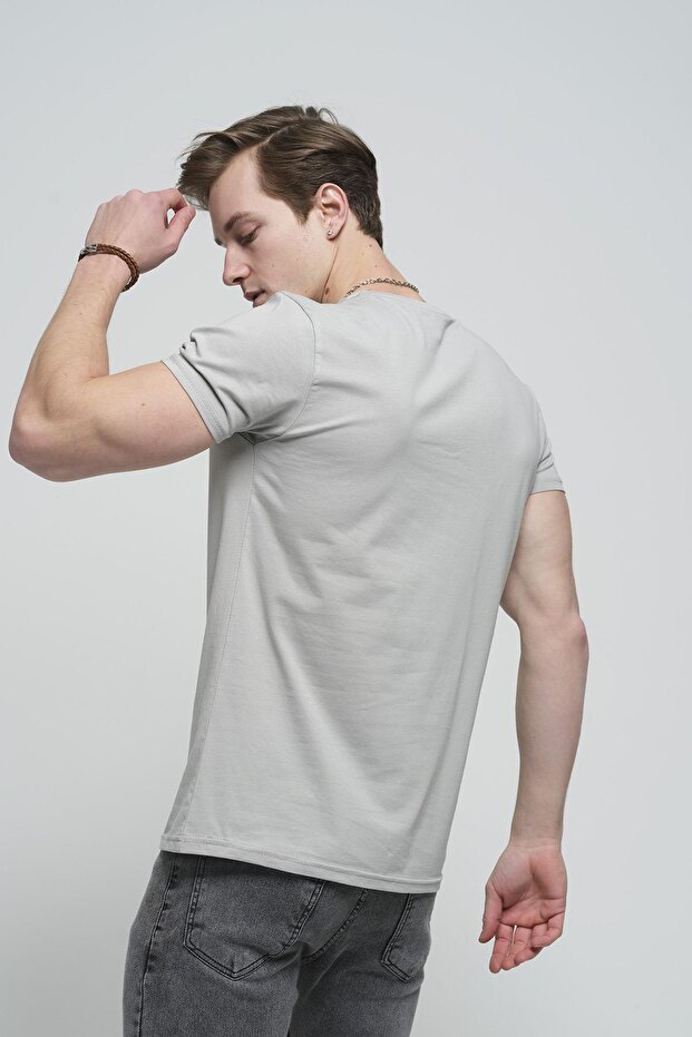 FTX Slim Fit Likralı Bisiklet Yaka Erkek Basic Tshirt - 4