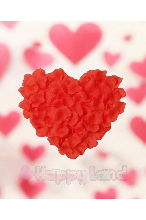 Yapay Kırmızı Gül Yaprağı 5x5cm 144 Adet - Yapay Kumaş Gül Yaprakları Presli - 6