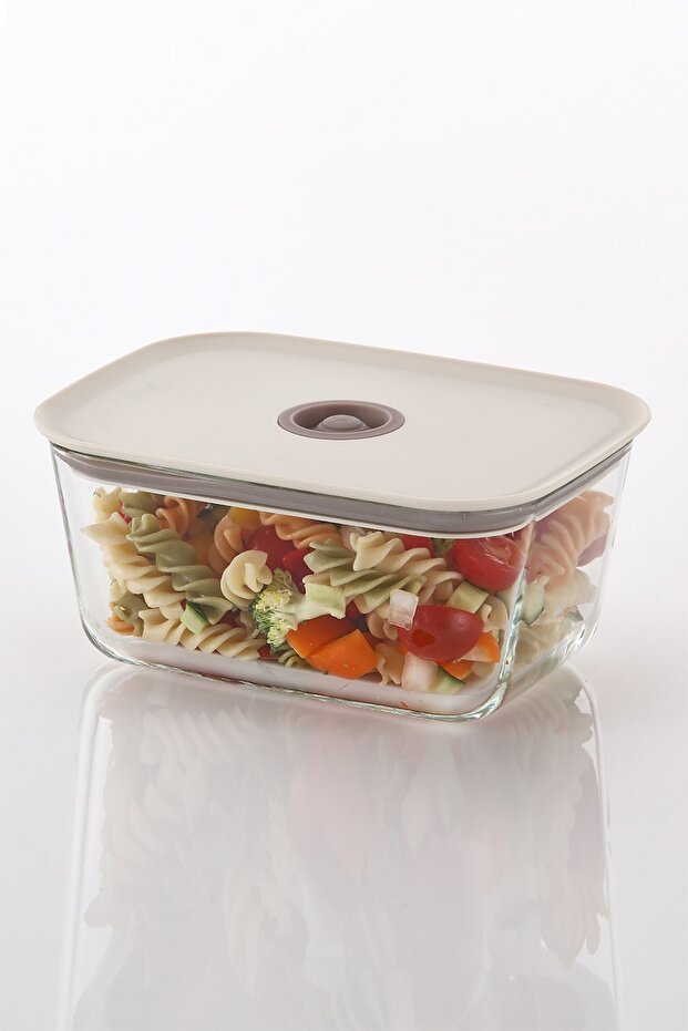 Fika Clik Rectangular Storage Container 1380ml Beige - 1