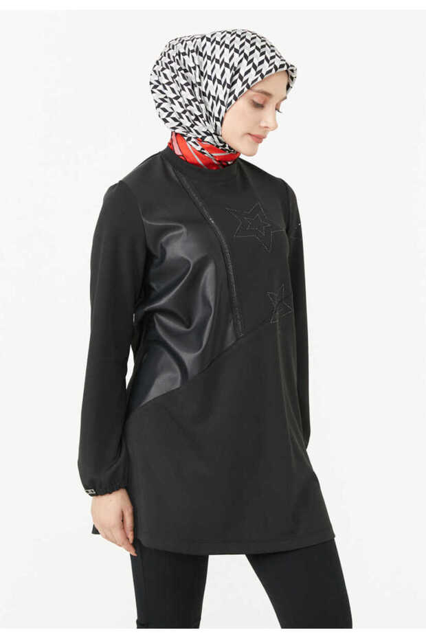 Deri Detaylı Tunik - 4