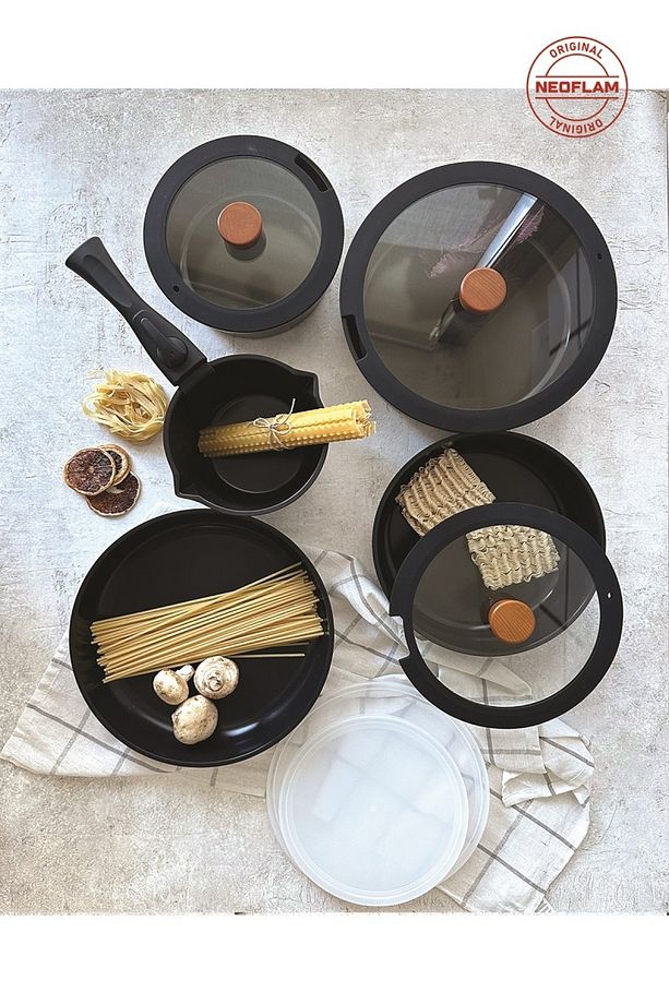 Neoflam Midas Buyuk Set Siyah Inductıon 11 Parça - 1