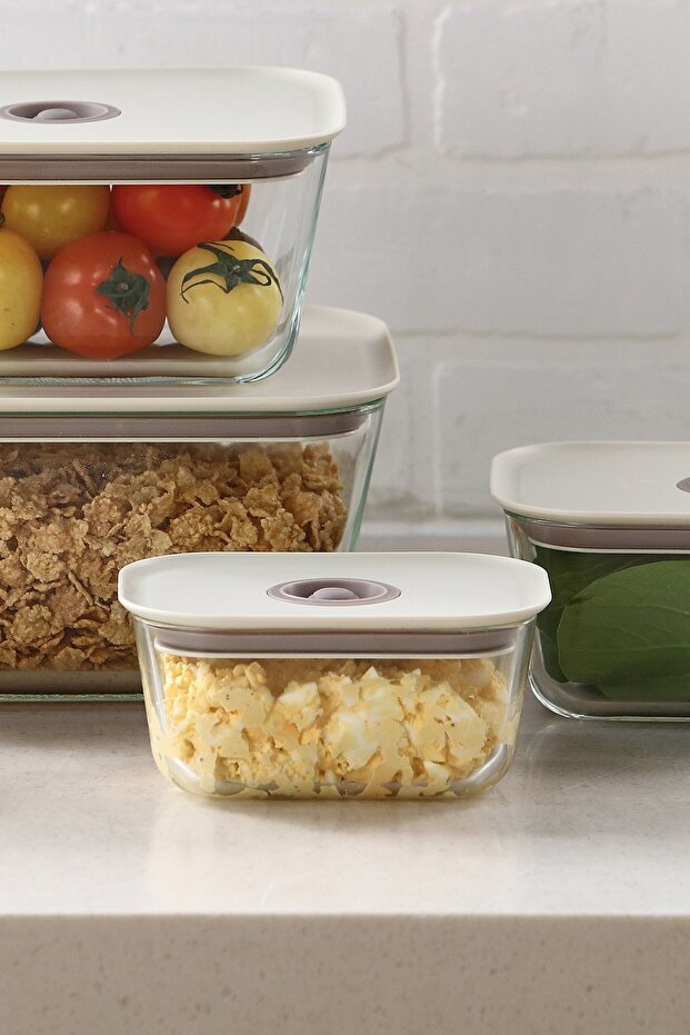 حاوية تخزين مستطيلة من فيكا سيلي 470 مل، بيج - 3