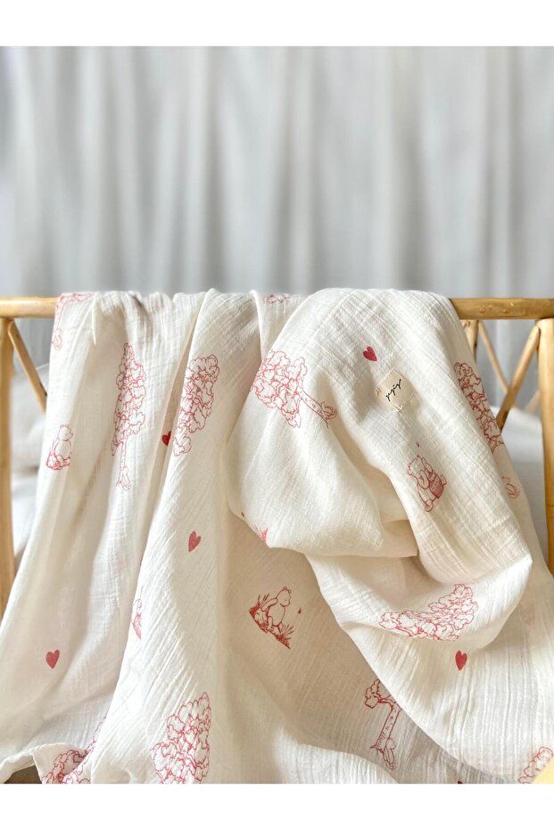 Winnie - Red Müslin Örtü - 1