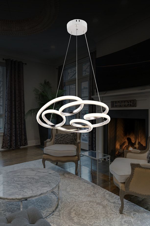 LD 031 KÜÇÜK Model Krom 3 Renkli Koridor Ve Mutfak İçin İdeal Alüminyum Avize, 40x40 - 1