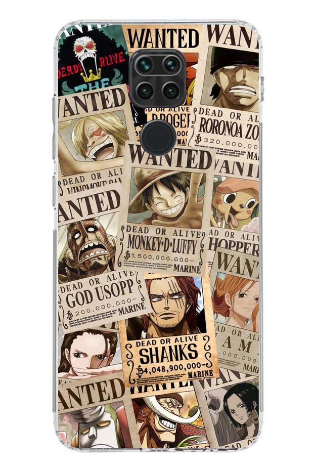 جراب سيليكون شفاف بتصميم صحيفة One Piece متوافق مع Redmi Note 9