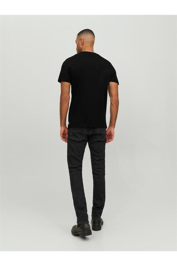 JJEORGANIC BASIC TEE SS V-NECK NOOS Black - 3