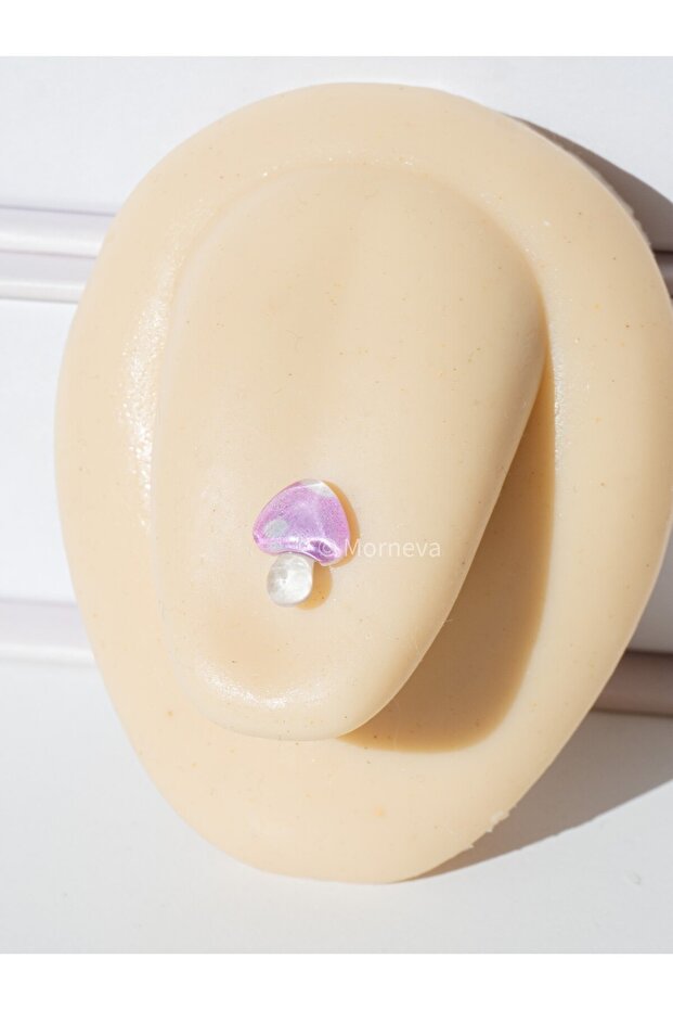 Mantar Çelik Dil Tongue Piercingi - 2