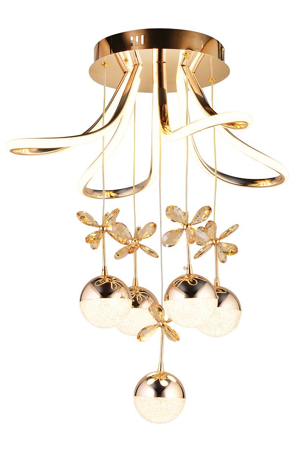 Ld 033 4 Model Gold 3 Renkli Salon Ve Oturma Odası Için Ideal Alüminyum Avize, 55x70 - 2