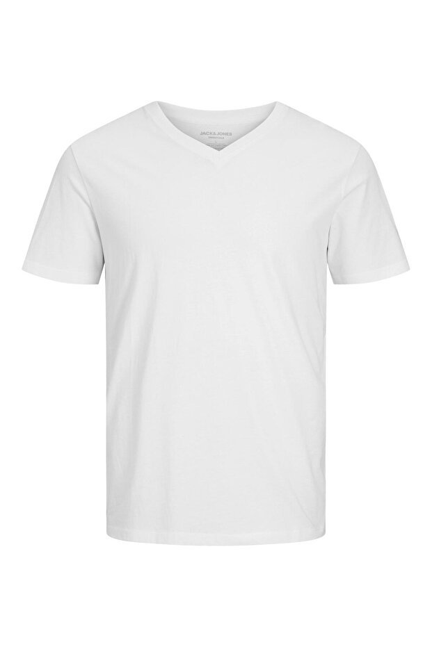 JJEORGANIC BASIC TEE SS V-NECK NOOS White - 7