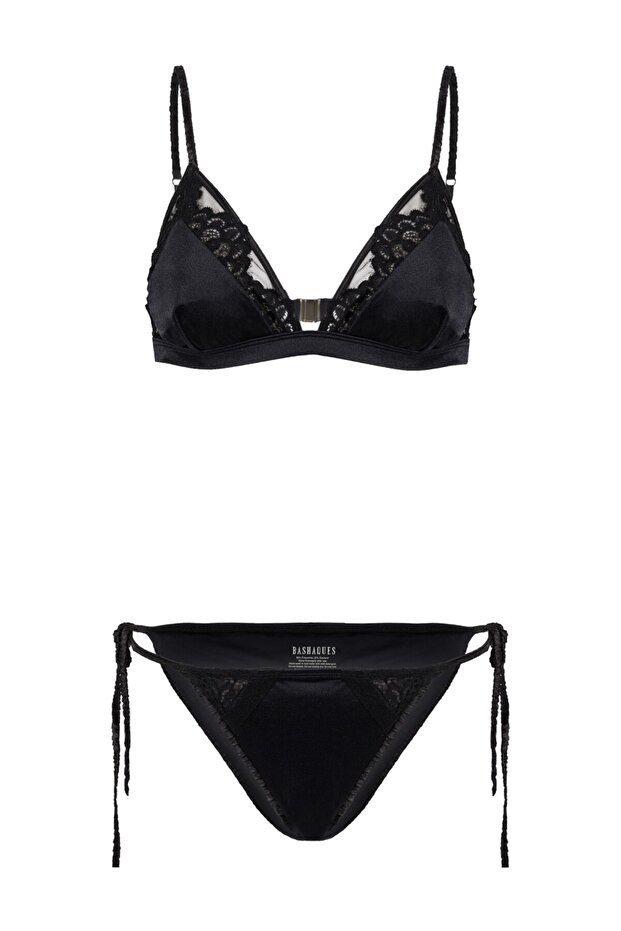 Black Lace Bikini Set - 1
