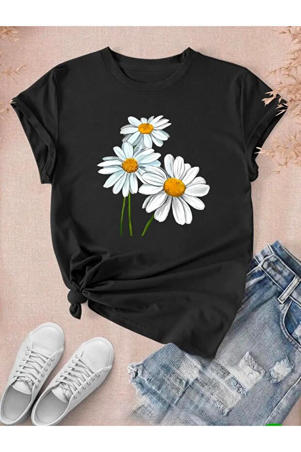 PAPATYA BASKILI BASİC T-SHİRT - 2