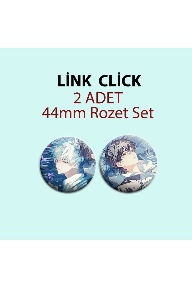 Link Click Cheng Xiaoshi ve Lu Guang 2 adet 44mm İğneli Buton rozet - 1