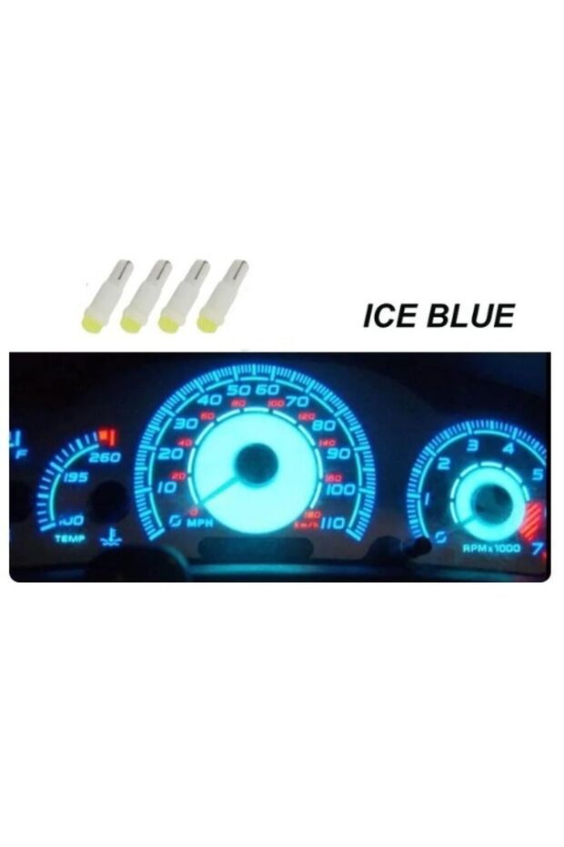 (4XADET) 1 SET MINI BOTTOMLESS BULB 12V T5 ICE BLUE (MİNİ DİPSİZ AMPUL BUZ MAVİ) - 1