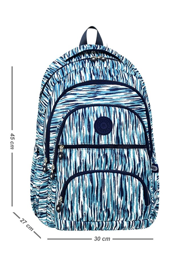 حقيبة ظهر فاخرة منقوشة للمدارس الثانوية والمتوسطة، حقيبة مدرسية منقوشة، هدية سلسلة مفاتيح قرد - 3