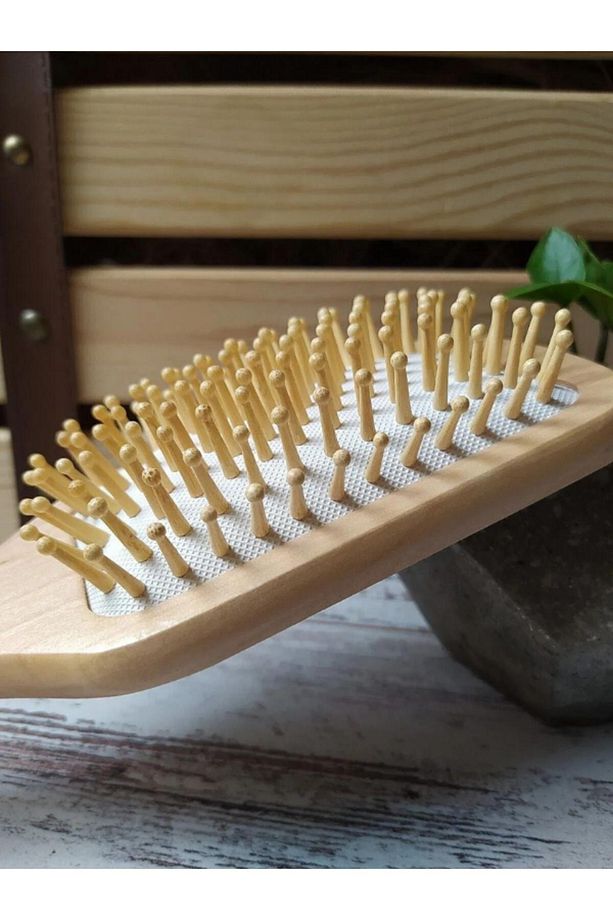 Bambu Saç Açma Fırçası Ve Bukle Şekil Tarağı - 4