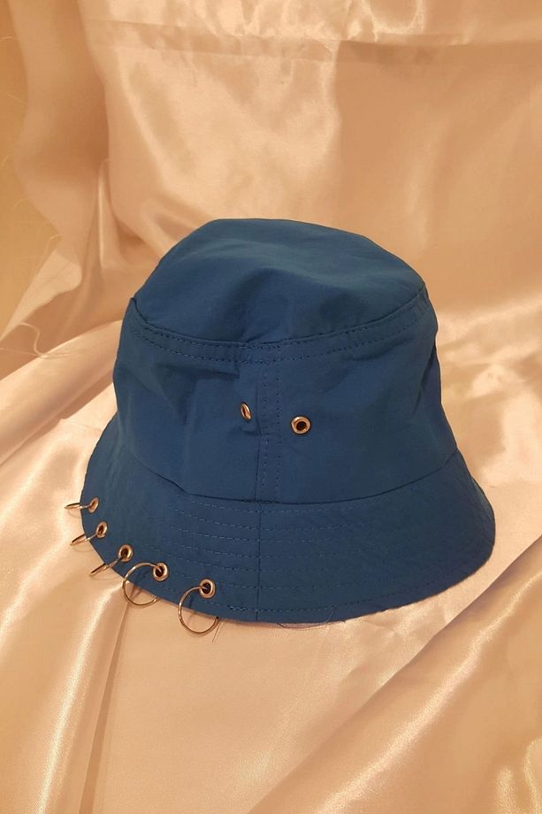 Şapka Bucket Şapka Balıkçı Kova Şapka Unisex Yuvarlak Şapka Mavi - 2