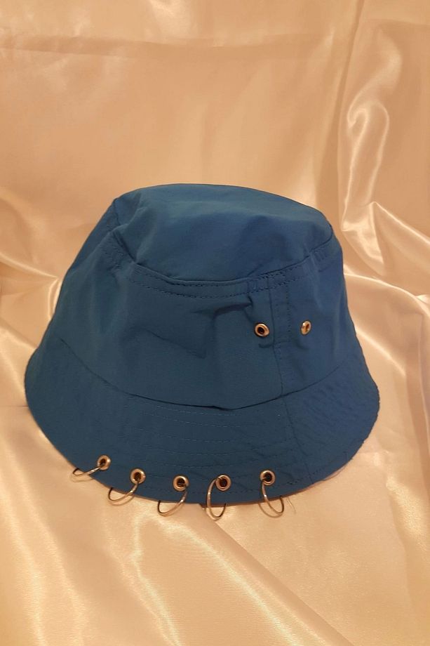 Şapka Bucket Şapka Balıkçı Kova Şapka Unisex Yuvarlak Şapka Mavi - 3