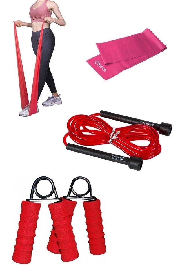 Set of 3 Conditioning Fitness Sports Jumping Rope Exercise Pilates Band Hand Finger Strengthening Hand Spring