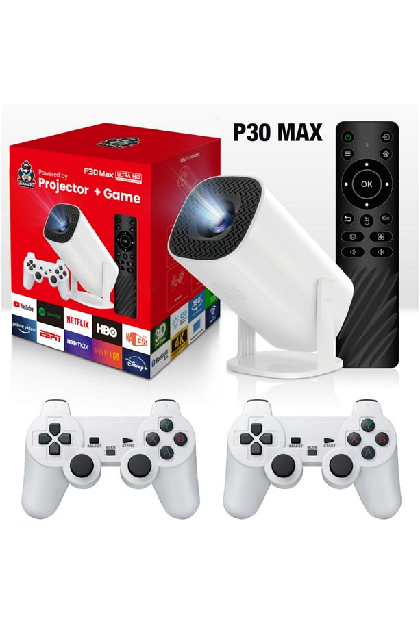 P30 MAX Retro oyunu konsolları Android11 sistemi mini taşınabilir akıllı projektör 10.000 Oyun - 2
